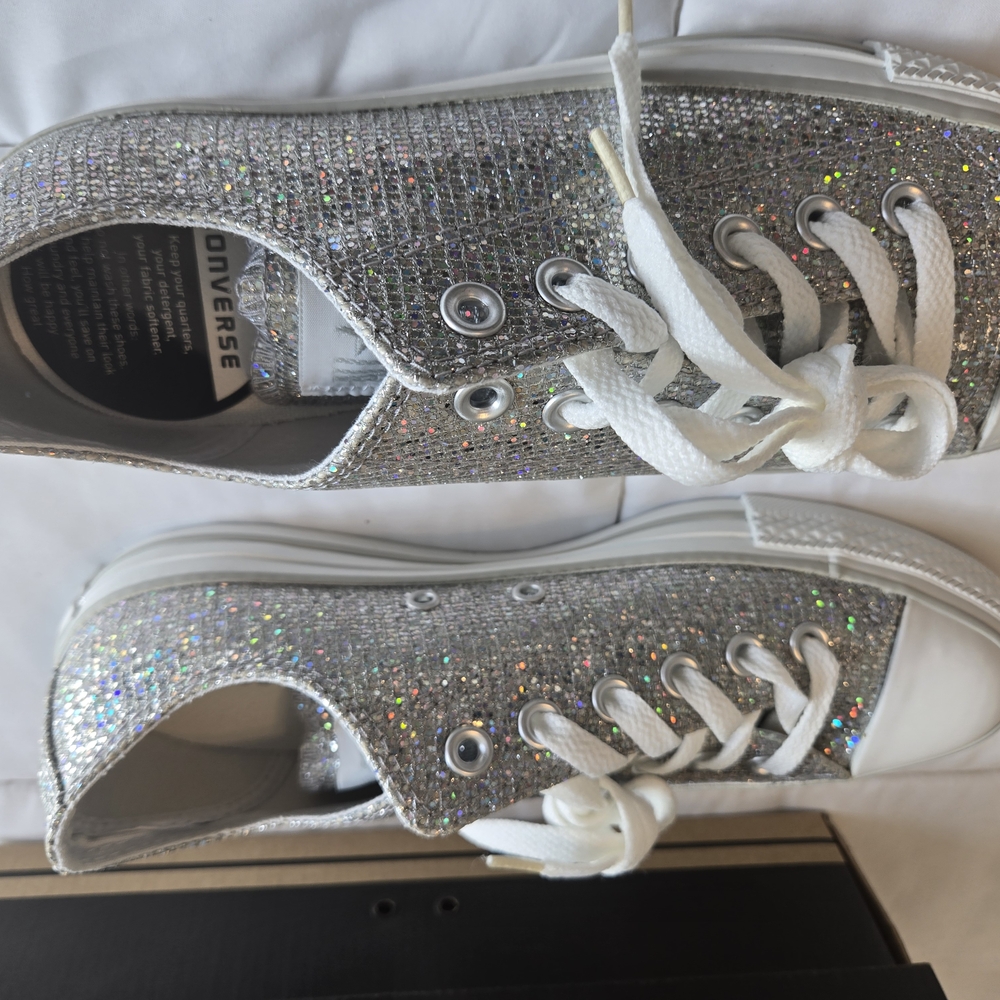Women's Converse Silver Sparkly Sneakers BRAND NEW!